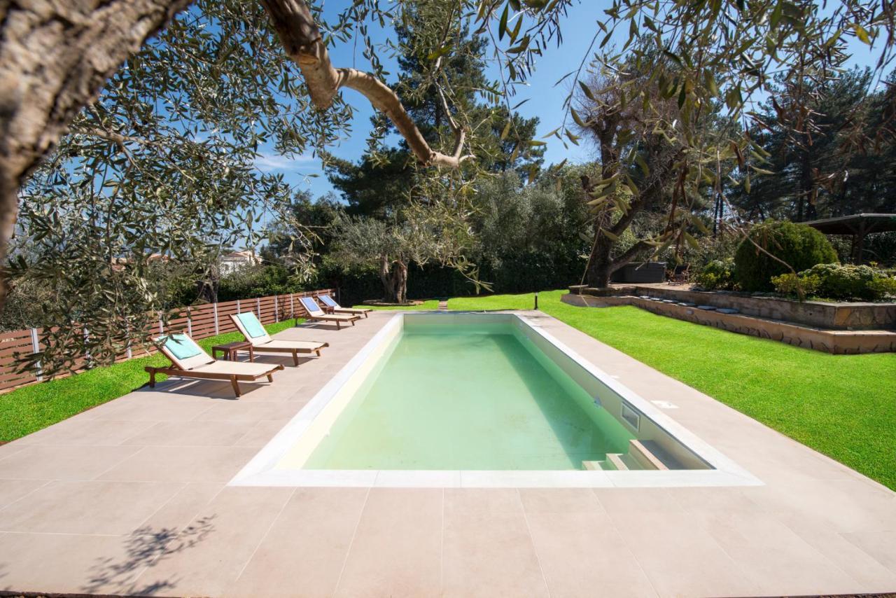 Spyrelia Villa With Private Pool & Outdoor Hot Tub Dassia  Esterno foto